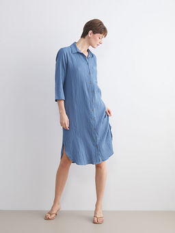 Dokulu M?slin G?mlek Elbise