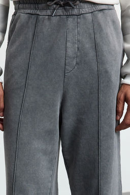 TRENDYOL MAN Antrasit Wide Leg Nervurlu Eskitme/Soluk Efektli Basic Esofman Alt? TMNAW25EA00007 - Trendyolmilla фото 4