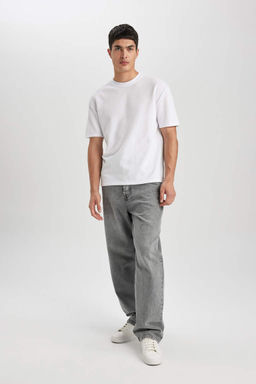 Джинсовые брюки Baggy Fit с широким узором и нормальной талией, широкие брюки - Defacto фото 4