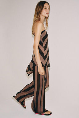 RUSTIC STRIPED TROUSERS - Zara фото 6