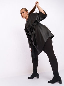 Кардиган кожаный KA04209BLK01