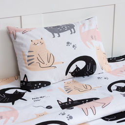 Постельное бельё Этель 1.5 сп Cat party, 143*215 см, 150*214 см, 50*70 см -1 шт,100% хлопок, бязь  фото 2