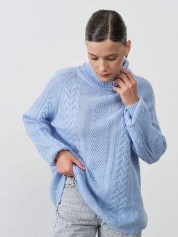 Свитер женский из кашемира 5056 голубой