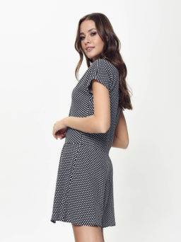 CONTE Легкое платье-рубашка с принтом звезды LPL 884 black mini star - Conte elegant фото 3