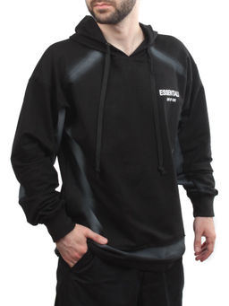 2649 BLACK/GRAY Толстовка мужская (75% хлопок, 20% полиэстер, 5% спандекс)