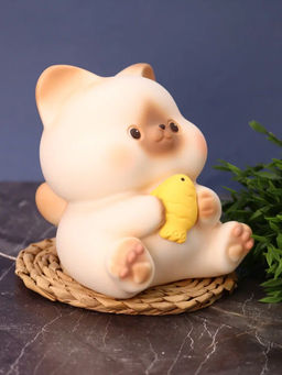 Копилка "Cat with fish", 17 см