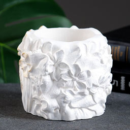 Декоративное кашпо для цветов Вера, 300 мл, 11?11?10 см, гипс, белое - Хорошие сувениры фото 6