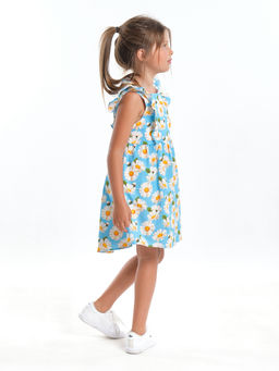 Платье сарафан для девочки UD 7694 голубой/ромашки - Mini maxi фото 3