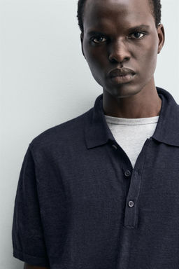 POLO PUNTO 100% LINO / Marino - Zara фото 5