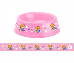 Цена за 3 шт. Миска пластиковая "МОЙ БРО - Любитель рыбки!, цвет розовый 21*6,5см (логотип на миске) 700мл