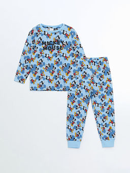 Mickey Mouse Bask?l? Erkek ?ocuk Pijama Tak?m?