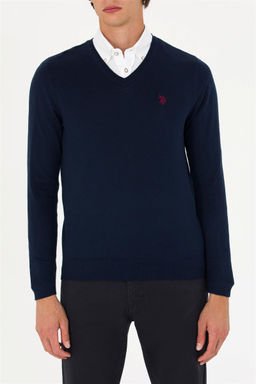 U. S. Polo Assn Мужской темно-синий базовый свитер - U.s.polo assn фото 7
