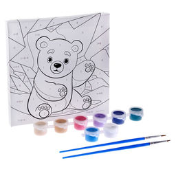 Картина по номерам Белый мишка, 15х15 см - Школа талантов фото 2