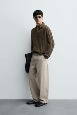 CABLE KNIT POLO SHIRT - Zara фото 4