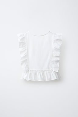 CAMISETA BORDADO SUIZO / Blanco