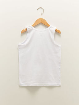 Bisiklet Yaka Bask?l? Pamuklu Erkek ?ocuk Atlet 2li - Waikiki фото 3