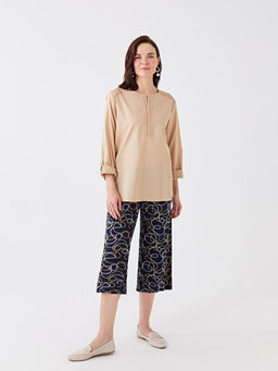 Ka??k Yaka Nak??l? Uzun Kollu Kad?n Bluz