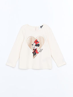 Minnie Mouse Bask?l? K?z ?ocuk Bluz ve Etek 2li Tak?m