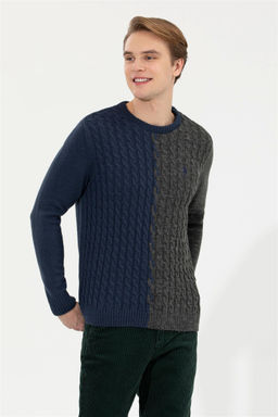 Мужской темно-синий вязаный свитер - U.s. polo assn фото 7