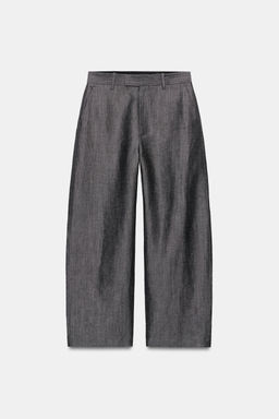 PANTAL?N ANCHO CON LINO ZW COLLECTION / Gris