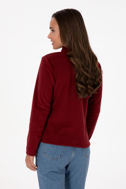 Kad_n Bordo Fermuarl_ Dik Yaka Polar Sweatshirt - U.s. polo assn фото 5