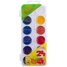 Акварель ГАММА "Пчелка" 24цв. пласт. уп., без кисти (212035)