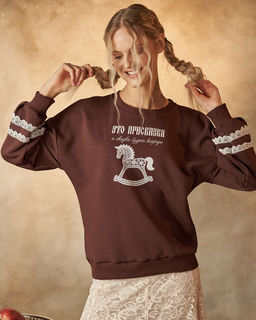 Свитшот с кружевом Присказка 95% хлопок, 5% лайкра - Sahar art lab фото 7