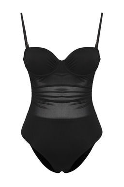 TRENDYOLMILLA Siyah Balkonet Mesh Detayl? Regular Mayo TBESS25MA00013  фото 5