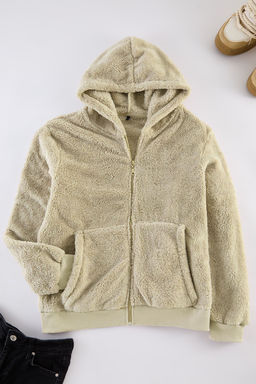 TRENDYOL MAN Bej Regular/Normal Kesim Full Fermuar Cepli Polar Kal?n Sweatshirt-H?rka TMNAW24SW00109 - Trendyolmilla фото 9