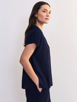 Льняная блуза с отложным воротником ZR2605012003-47 / Zarina