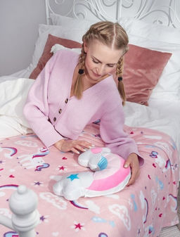 Покрывало-плед Сказочные единороги фланель-микрофибра 150*200 см. - Лен поволжья фото 2