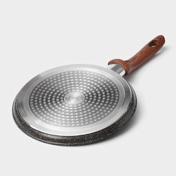 Сковорода блинная Magistro Granit, d=22 см, ручка soft-touch, антипригарное покрытие, индукция, кованый алюминий, чёрная