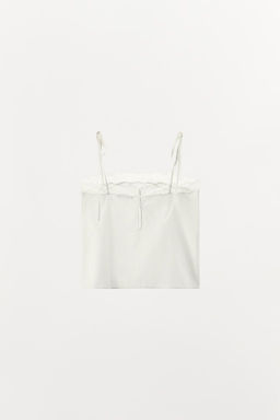 LACE LADDER STITCH TOP - Zara фото 8
