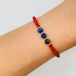 Браслет из Сердолика и Лазурита 16 см +