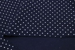 Теплый хлопок Белый горох (2мм) на чернильном-2, ш.1.5м, хлопок-100%, 160гр/м.кв - Купава фото 4