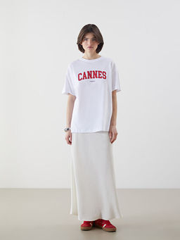 Cannes Bask?l? Oversize Kad?n Ti??rt