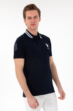 Erkek Slim Fit Polo Yaka Lacivert Basic Ti__rt Sepette S_rpriz _ndirim