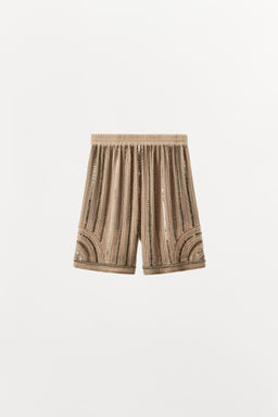 BERMUDA ABALORIOS LENTEJUELAS / Beige - Zara фото 5