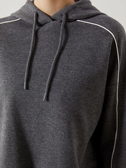 Kap??onlu Oversize Kad?n Sweatshirt Tunik