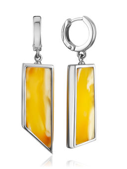 Стильные серьги ручной работы Palazzo с текстурным янтарём