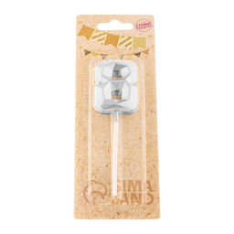 Цена за 3 шт. Свеча в торт на шпажке «Алмаз», цифра 8, серебряная, 5×2.6 см