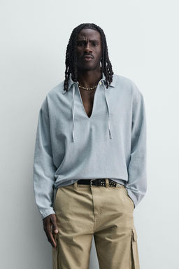CAMISA POLO DENIM LIGERO / Azul cielo