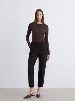 Bisiklet Yaka Fitilli Kad?n Ti??rt