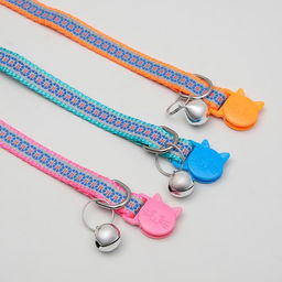 Ошейник с декоративной светоотражающей полосой, имитация нейлона, 30 х 1 см, оранжевый - Пижон фото 3