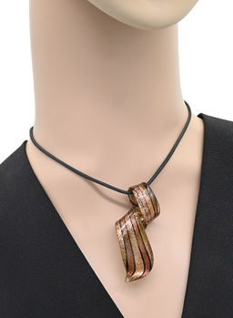 Кулон в форме Ленты из муранского стекла 27*55мм цв.сиреневый