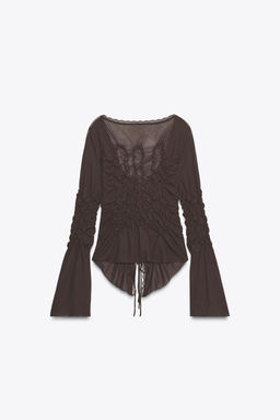 GATHERED TIE TOP - Zara фото 8