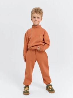 Джоггеры "Карамель" с карманами утепленные