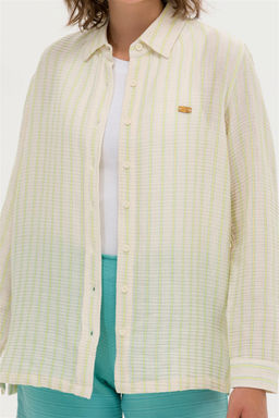 Женская рубашка цвета морской волны с длинным рукавом - U.s. polo assn фото 13