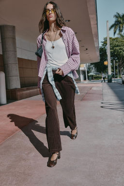 STRAIGHT-LEG CORDUROY TROUSERS - Zara фото 3
