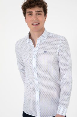 Erkek Mavi Uzun Kollu G_mlek Sepette S_rpriz _ndirim - U.s. polo assn фото 3